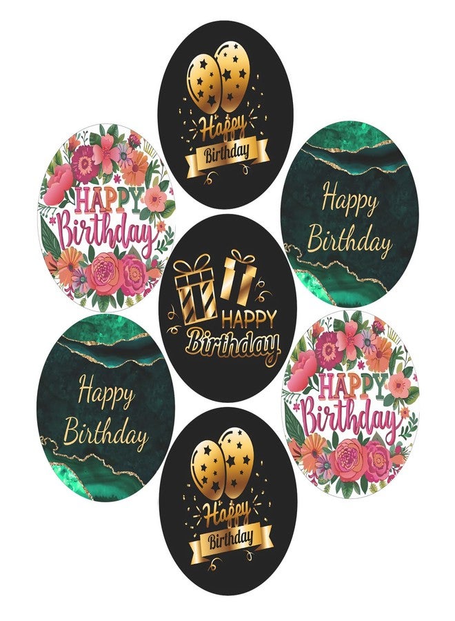 SLGIFT Vinyl Happy Birthday Theme Sticker, Self-Adhesive Vinyl Stickers, 40 Pieces, 2 x 2 Inches Round Sticker, 4 Unique Designs, R191 - Image 1